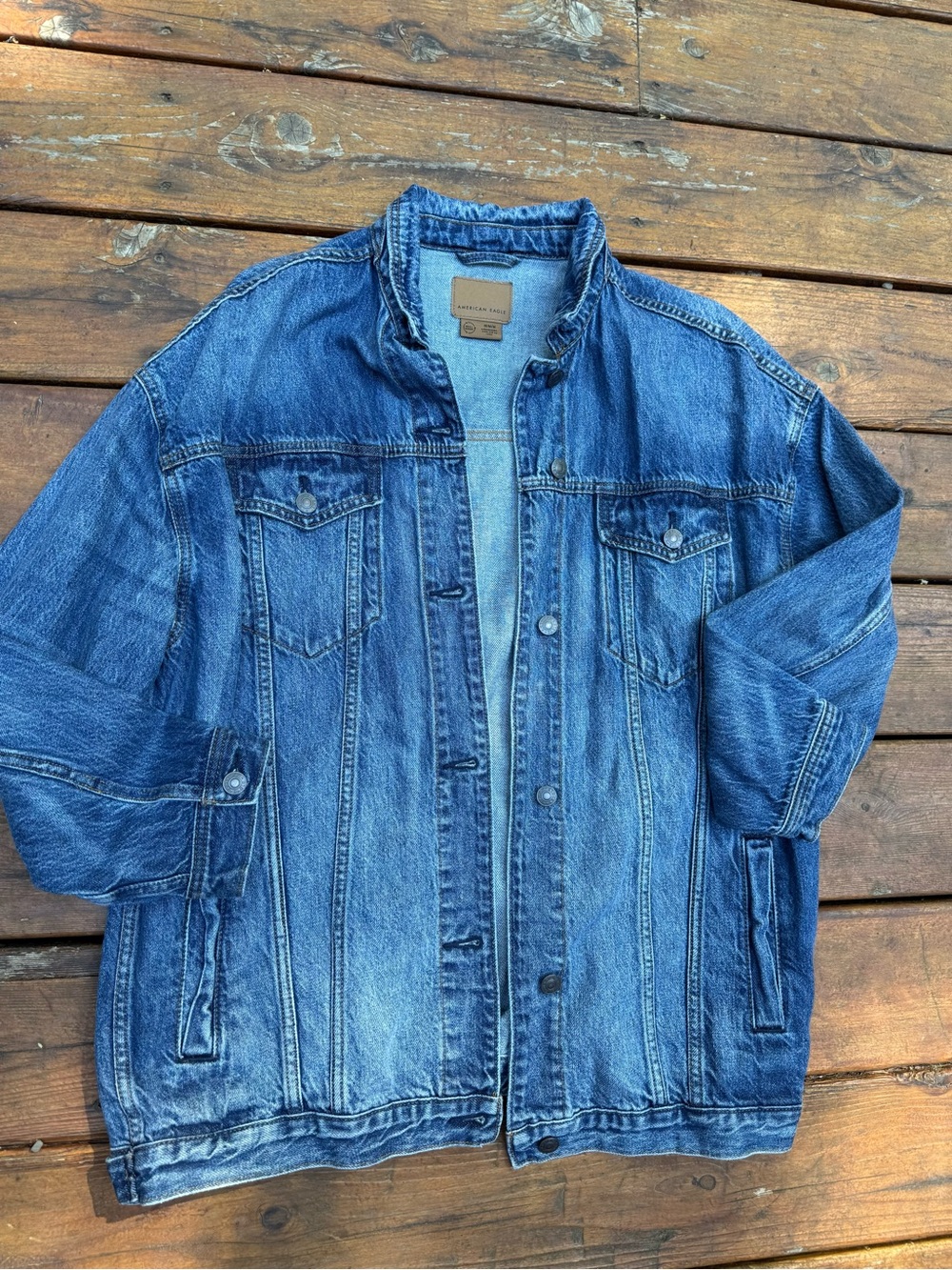 American Eagle Outfitters oversized Women's Blue Denim Jacket